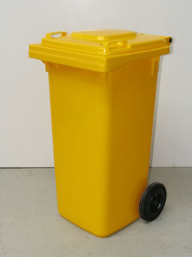 120 Litre Wheelie Bin in Yellow