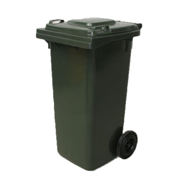 120 Litre wheelie bin in council green