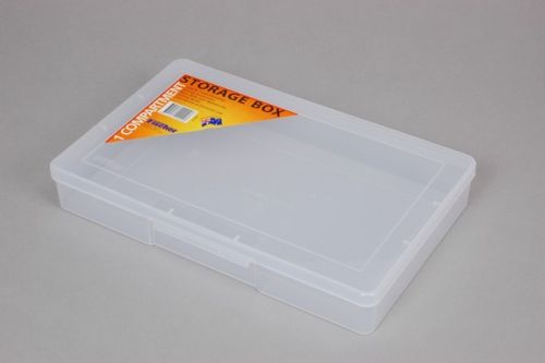 1 Compartment Clear Plastic Storage Box Medium