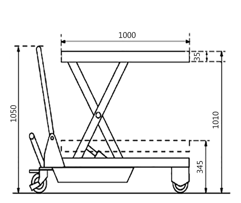 200kg Big Wheel Scissor Lift Table - Image 2
