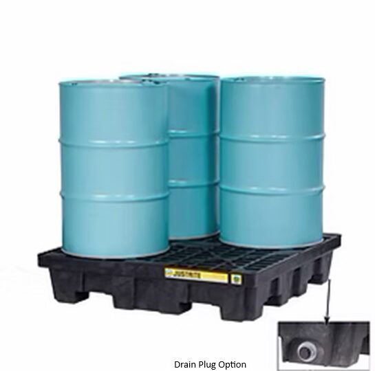 28637 4 drum bunded pallet with drain plug