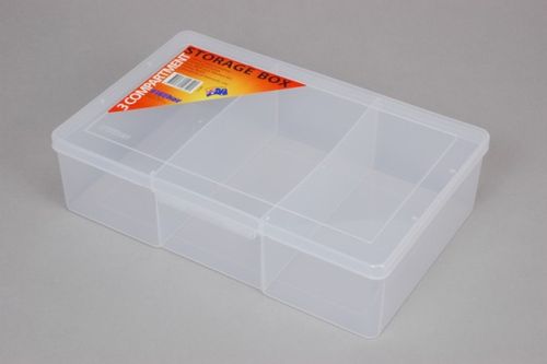 3 compartment clear plastic storage box