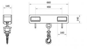 Forklift Tine Hook 2500kg dimensions