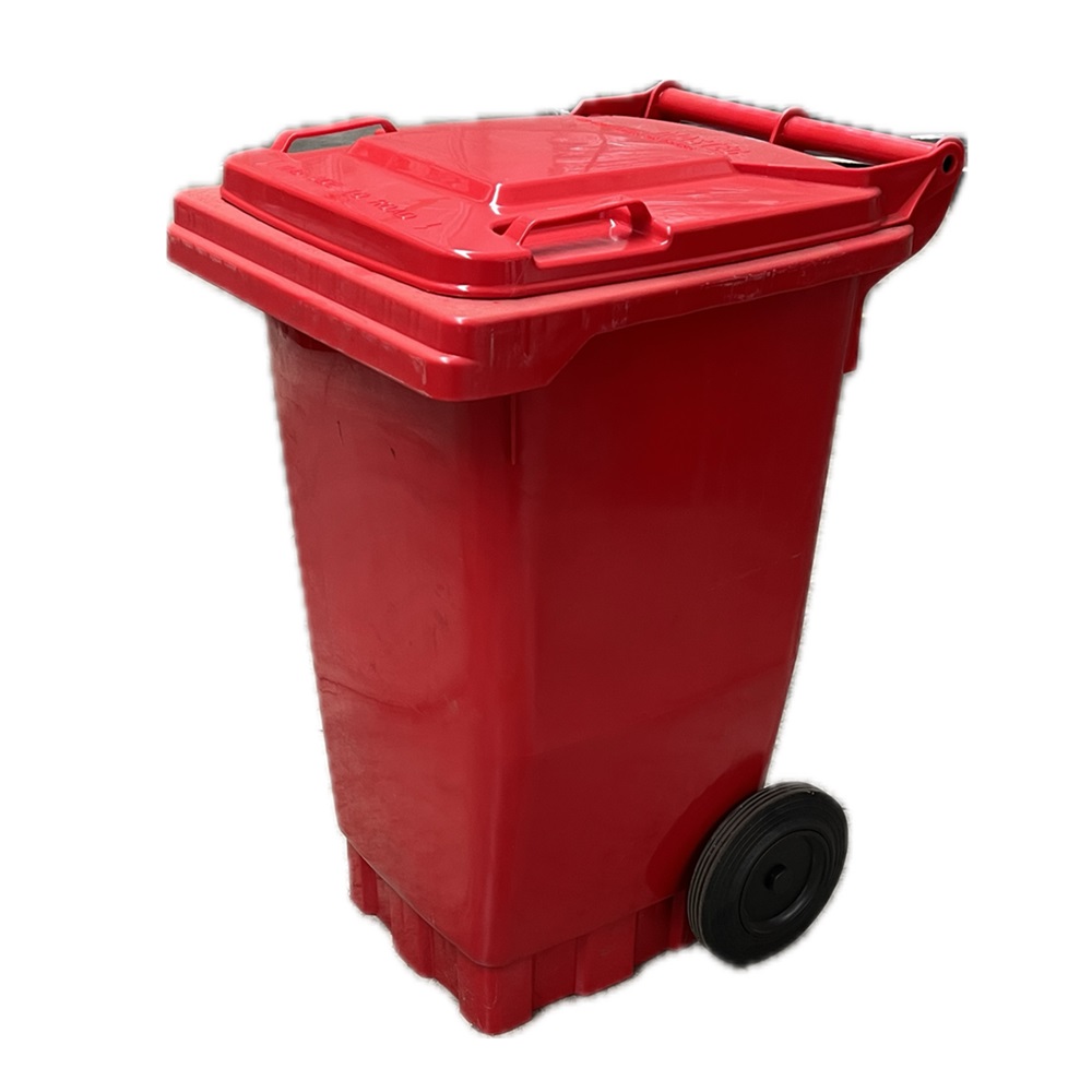 80 litre wheelie bin red