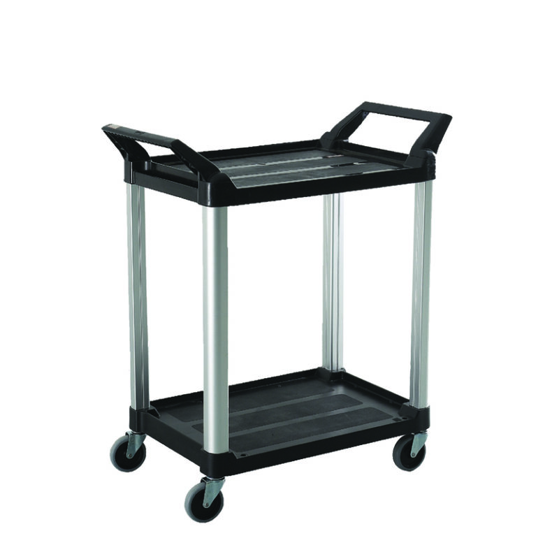 2 Shelf Cart Large Black