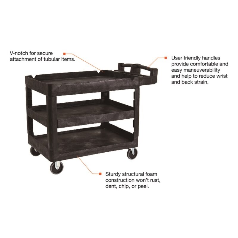 230kg Large 3 Shelf Trolley detailed