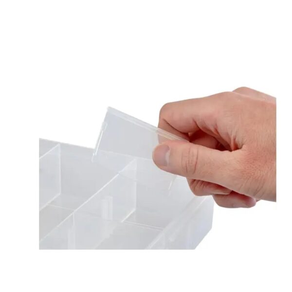 Fischer Plastics 1H-212 18 Compartment Clear Storage Box with Removable Dividers