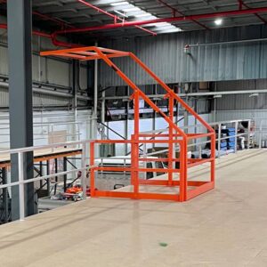 roll over gate for pallet access to mezzanine floors